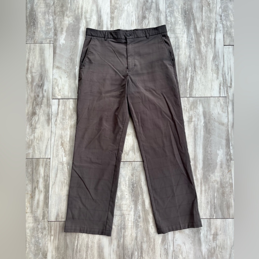 Slazenger Men’s W34 L30 Golf Pants Dark Gray W/ Black Squares Athletic Sports